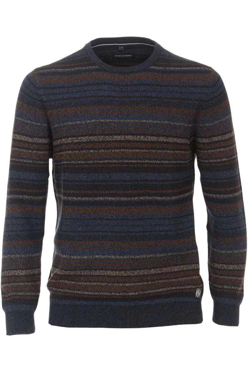 Casa Moda Casual Fit Herren Pullover Rundhals Braun/blau 1 Casa Moda Casual Fit Herren Pullover Rundhals Braun/blau