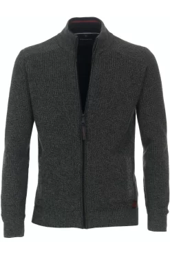 Casa Moda Casual Fit Herren Strickjacke Zip Grün