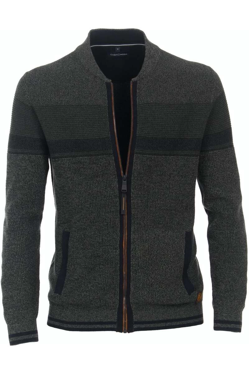 Casa Moda Casual Fit Herren Strickjacke Zip Dunkelgrün 1 Casa Moda Casual Fit Herren Strickjacke Zip Dunkelgrün