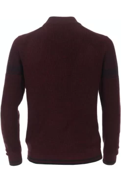 Casa Moda Casual Fit Herren Strickjacke Zip Weinrot -Ho ho ho, Mode in Grün. 423951400 416 4 800