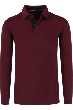 Casa Moda Casual Fit Longsleeve Poloshirt Rot, Einfarbig
