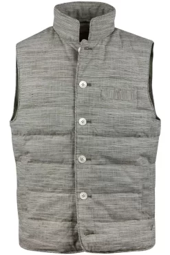 Stenströms Fitted Body Herren Steppweste Knopfleiste Dunkelgrün