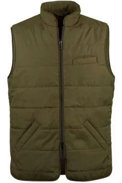Stenströms Fitted Body Herren Steppweste Zip Dunkelgrün