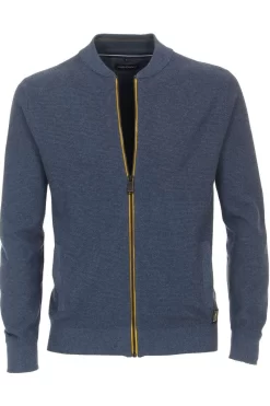 Casa Moda Casual Herren Strickjacke Zip Blau
