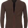 Casa Moda Casual Herren Strickjacke Zip Braun