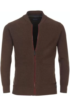 Casa Moda Casual Herren Strickjacke Zip Braun