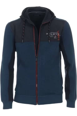 Casa Moda Casual Sweatjacke Mit Kapuze Kapuze Blau
