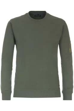 Casa Moda Casual Regular Fit Sweatshirt Rundhals Grün