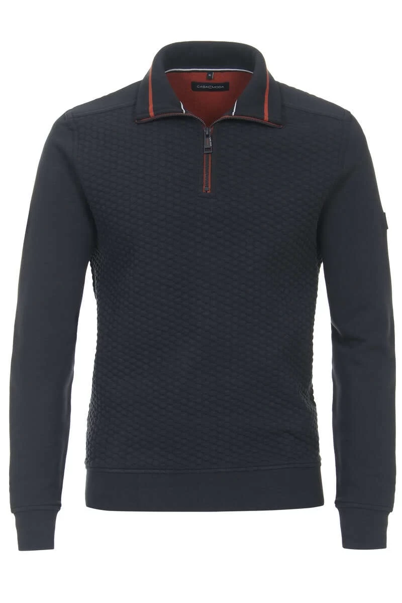 Casa Moda Casual Regular Fit TroyerZip Navy 1 Casa Moda Casual Regular Fit TroyerZip Navy