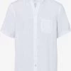 Brax Casual Modern Fit Leinenhemd Weiss, Einfarbig