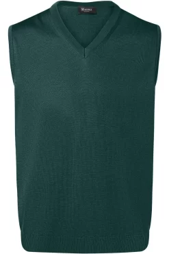 MAERZ Superwash Classic Fit Herren Pullunder V-Ausschnitt Dunkelgrün