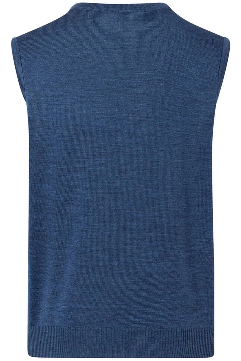 MAERZ Superwash Classic Fit Herren Pullunder V-Ausschnitt Dunkelblau 3 MAERZ Superwash Classic Fit Herren Pullunder V-Ausschnitt Dunkelblau – Bild 3