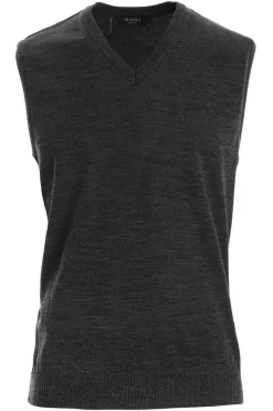 MAERZ Superwash Classic Fit Herren Pullunder V-Ausschnitt Anthrazit