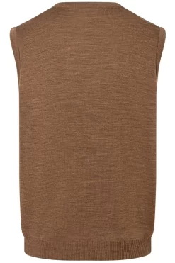 MAERZ Superwash Classic Fit Herren Pullunder V-Ausschnitt Teddy -Ho ho ho, Mode in Grün. 460090 170 9 800