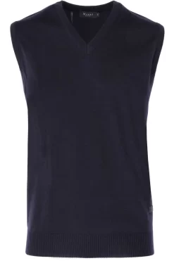 MAERZ Classic Fit Herren Pullunder V-Ausschnitt Navy