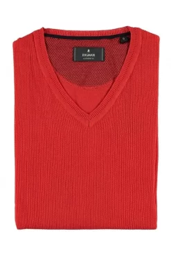 RAGMAN Regular Fit Herren Pullover V-Ausschnitt Hellrot