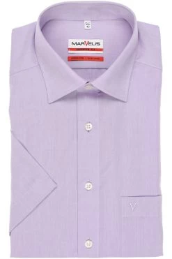 Marvelis Modern Fit Hemd Flieder, Einfarbig