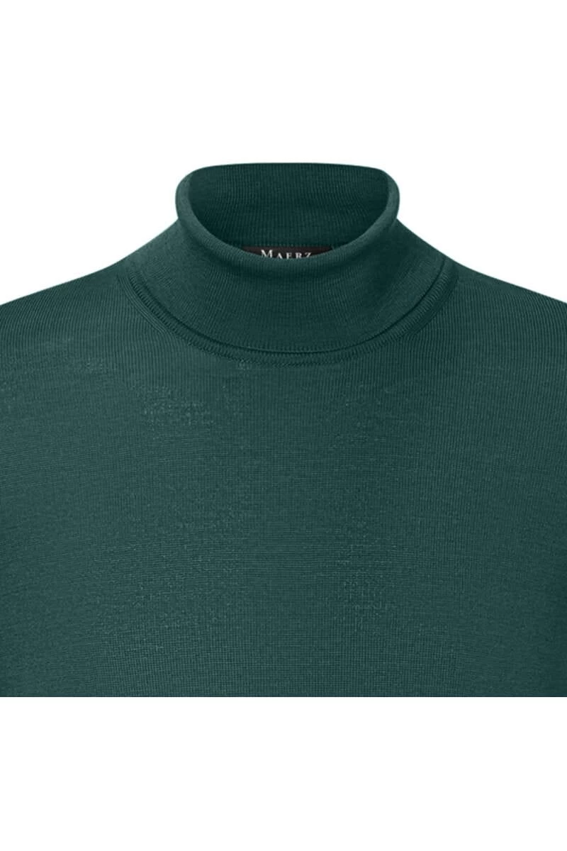 MAERZ Classic Fit Herren Rollkragenpullover Grün 2 MAERZ Classic Fit Herren Rollkragenpullover Grün – Bild 2