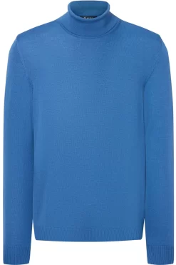 MAERZ Superwash Modern Fit Herren Rollkragenpullover Sky