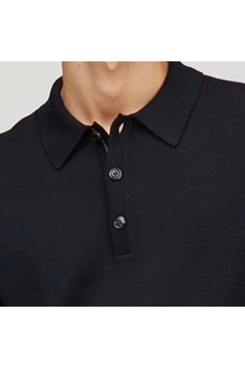 MAERZ Modern Fit Herren Pullover Polokragen Schwarz 2 MAERZ Modern Fit Herren Pullover Polokragen Schwarz – Bild 2