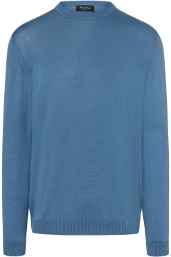 MAERZ Classic Fit Herren Pullover Rundhals Blau
