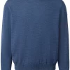 MAERZ Superwash Classic Fit Herren Pullover Rundhals Dunkelblau