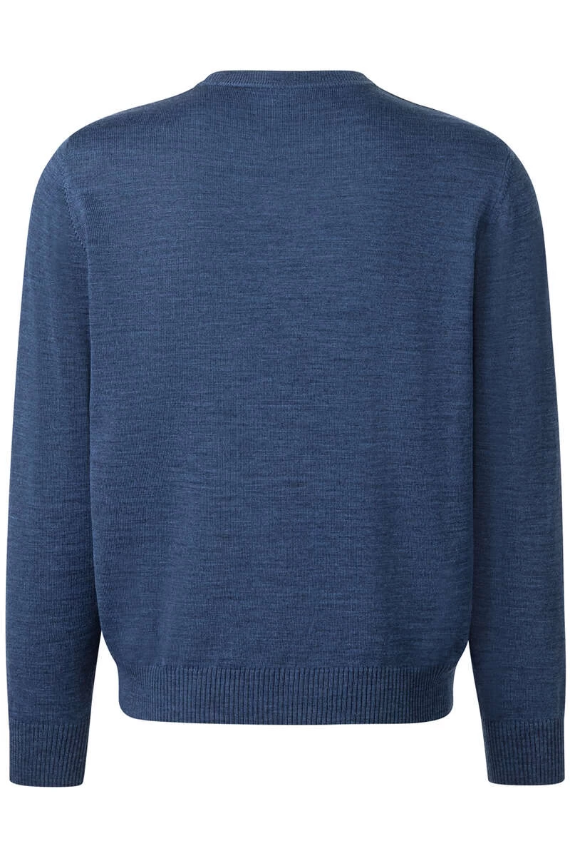 MAERZ Superwash Classic Fit Herren Pullover Rundhals Dunkelblau 3 MAERZ Superwash Classic Fit Herren Pullover Rundhals Dunkelblau – Bild 3