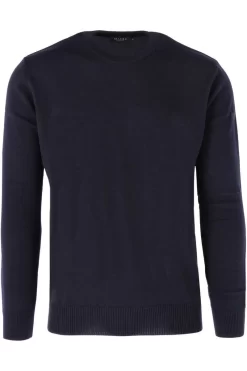 MAERZ Superwash Classic Fit Herren Pullover Rundhals Navy