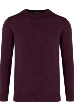 MAERZ Classic Fit Herren Pullover Rundhals Bordeaux