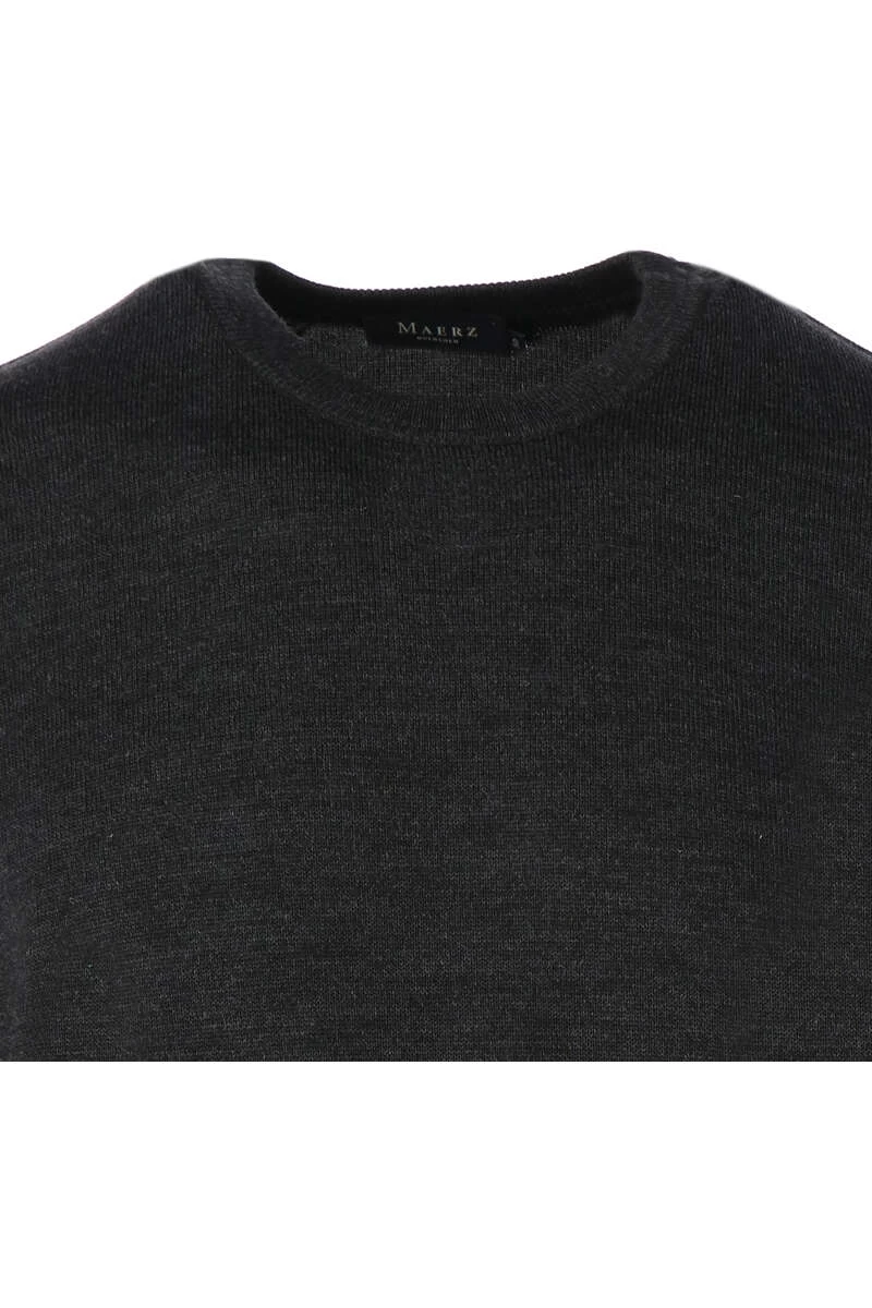 MAERZ Superwash Classic Fit Herren Pullover Rundhals Anthrazit 2 MAERZ Superwash Classic Fit Herren Pullover Rundhals Anthrazit – Bild 2