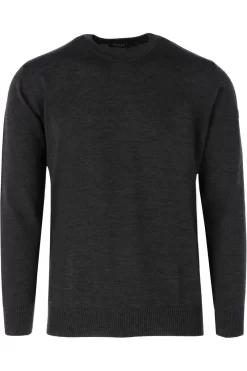 MAERZ Superwash Classic Fit Herren Pullover Rundhals Anthrazit