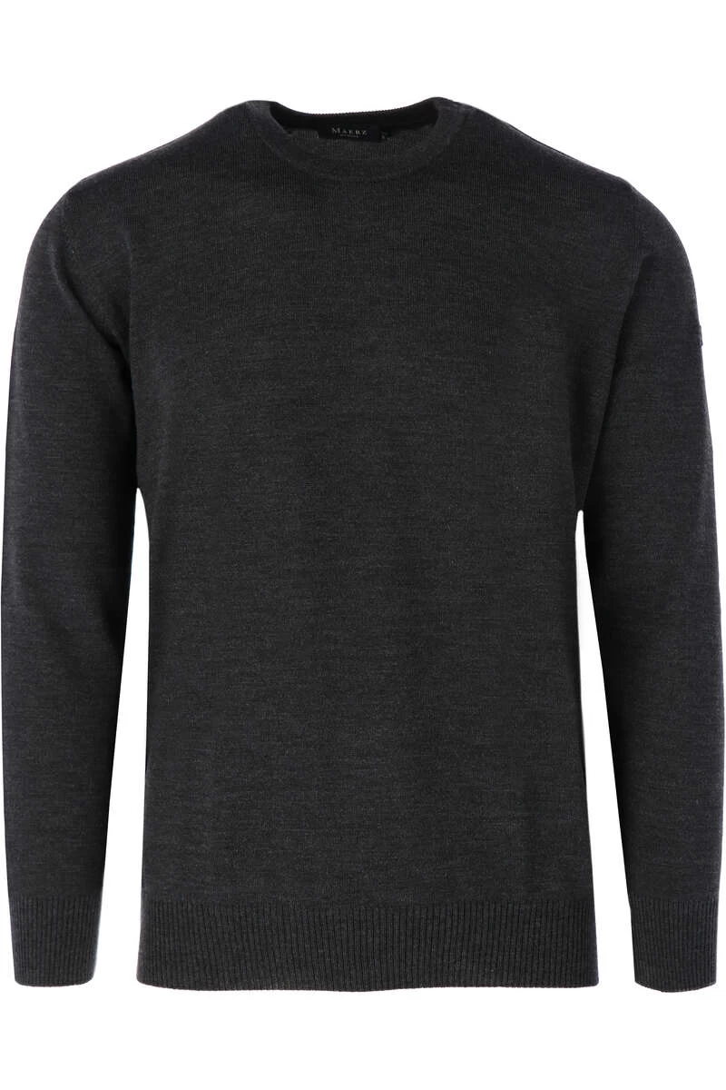 MAERZ Superwash Classic Fit Herren Pullover Rundhals Anthrazit 1 MAERZ Superwash Classic Fit Herren Pullover Rundhals Anthrazit