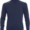 MAERZ Superwash Classic Fit Herren Rollkragenpullover Blau