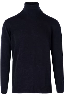 MAERZ Superwash Classic Fit Herren Rollkragenpullover Navy