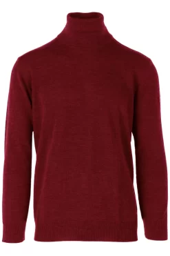 MAERZ Superwash Classic Fit Herren Rollkragenpullover Bordeauxweinrot