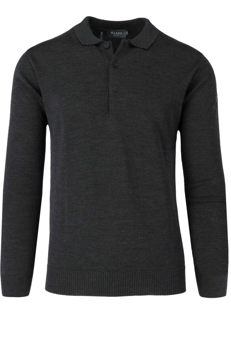 MAERZ Classic Fit Herren Pullover Polokragen Anthrazit 1 MAERZ Classic Fit Herren Pullover Polokragen Anthrazit