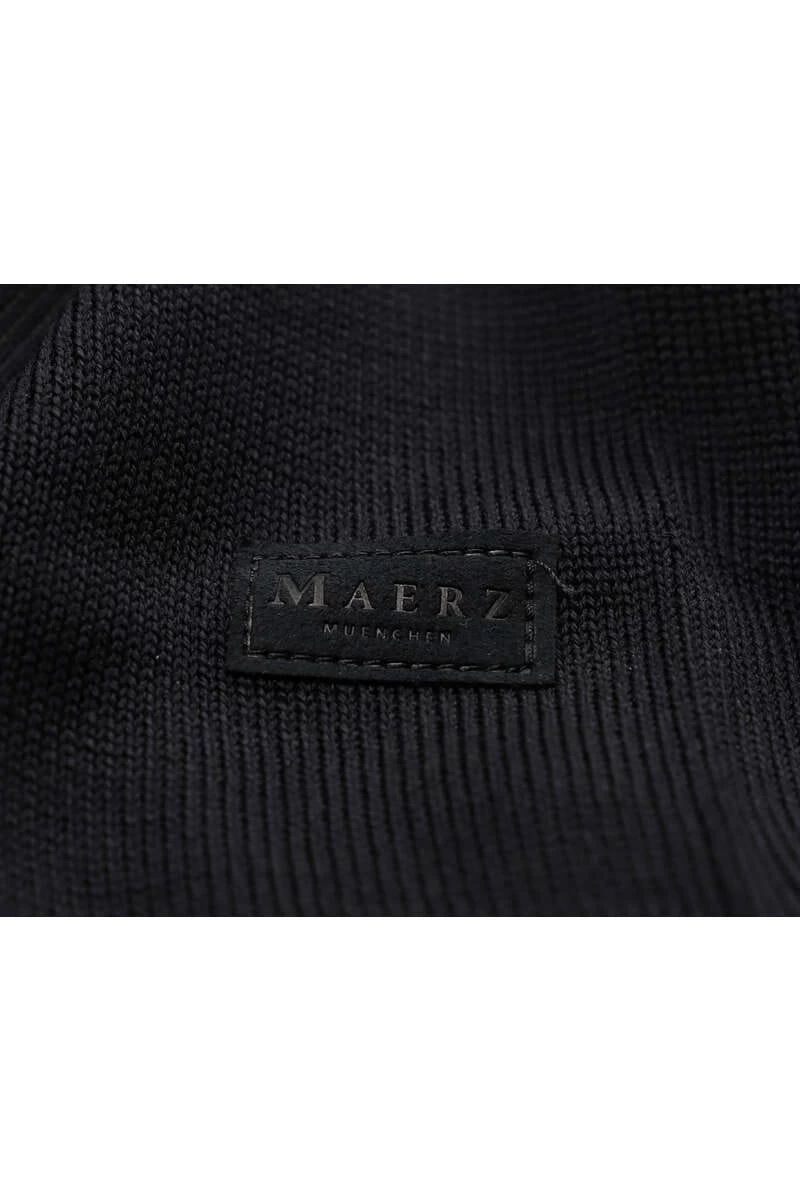 MAERZ Classic Fit Herren Pullover Polokragen Schwarz 3 MAERZ Classic Fit Herren Pullover Polokragen Schwarz – Bild 3