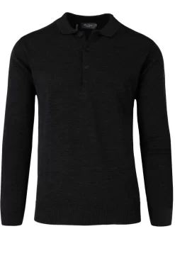 MAERZ Classic Fit Herren Pullover Polokragen Schwarz