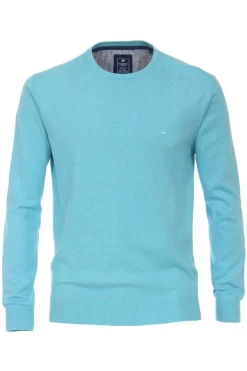 Redmond Casual Regular Fit Herren Pullover Rundhals Türkis