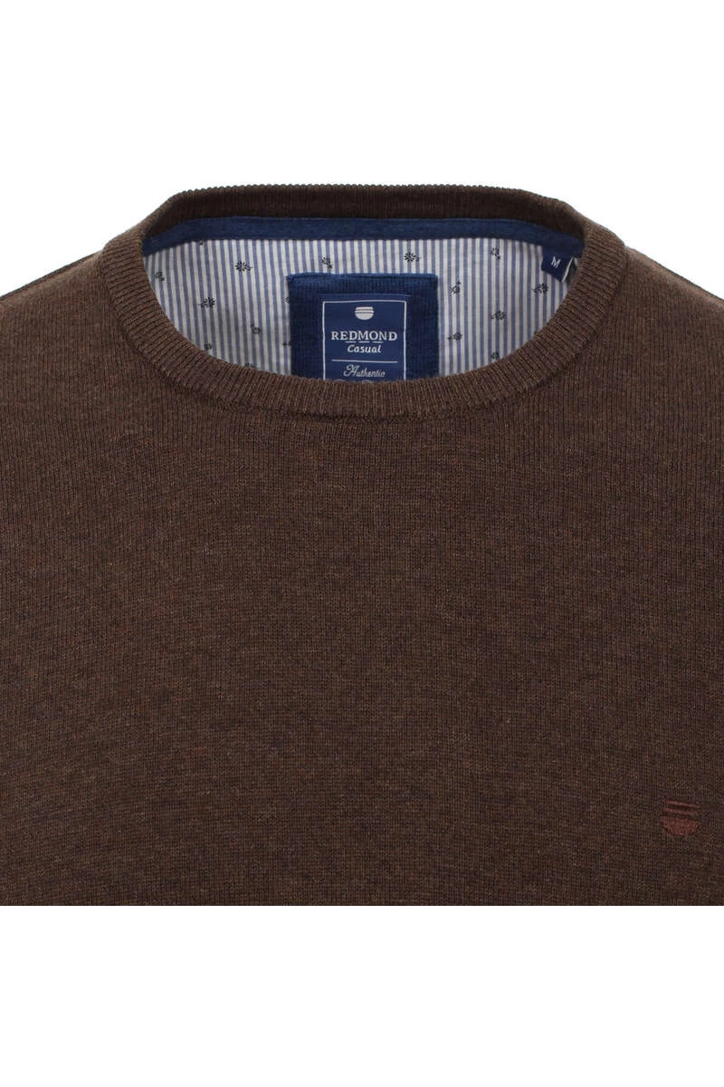 Redmond Casual Regular Fit Herren Pullover Rundhals Braun 2 Redmond Casual Regular Fit Herren Pullover Rundhals Braun – Bild 2