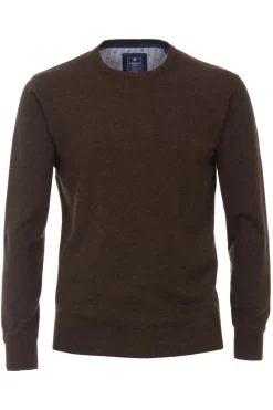 Redmond Casual Regular Fit Herren Pullover Rundhals Braun