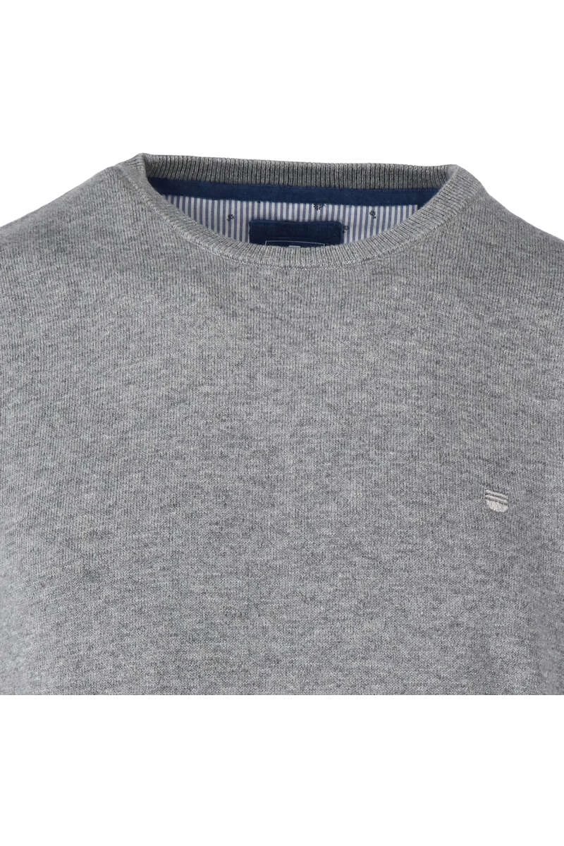 Redmond Casual Regular Fit Herren Pullover Rundhals Grau 2 Redmond Casual Regular Fit Herren Pullover Rundhals Grau – Bild 2
