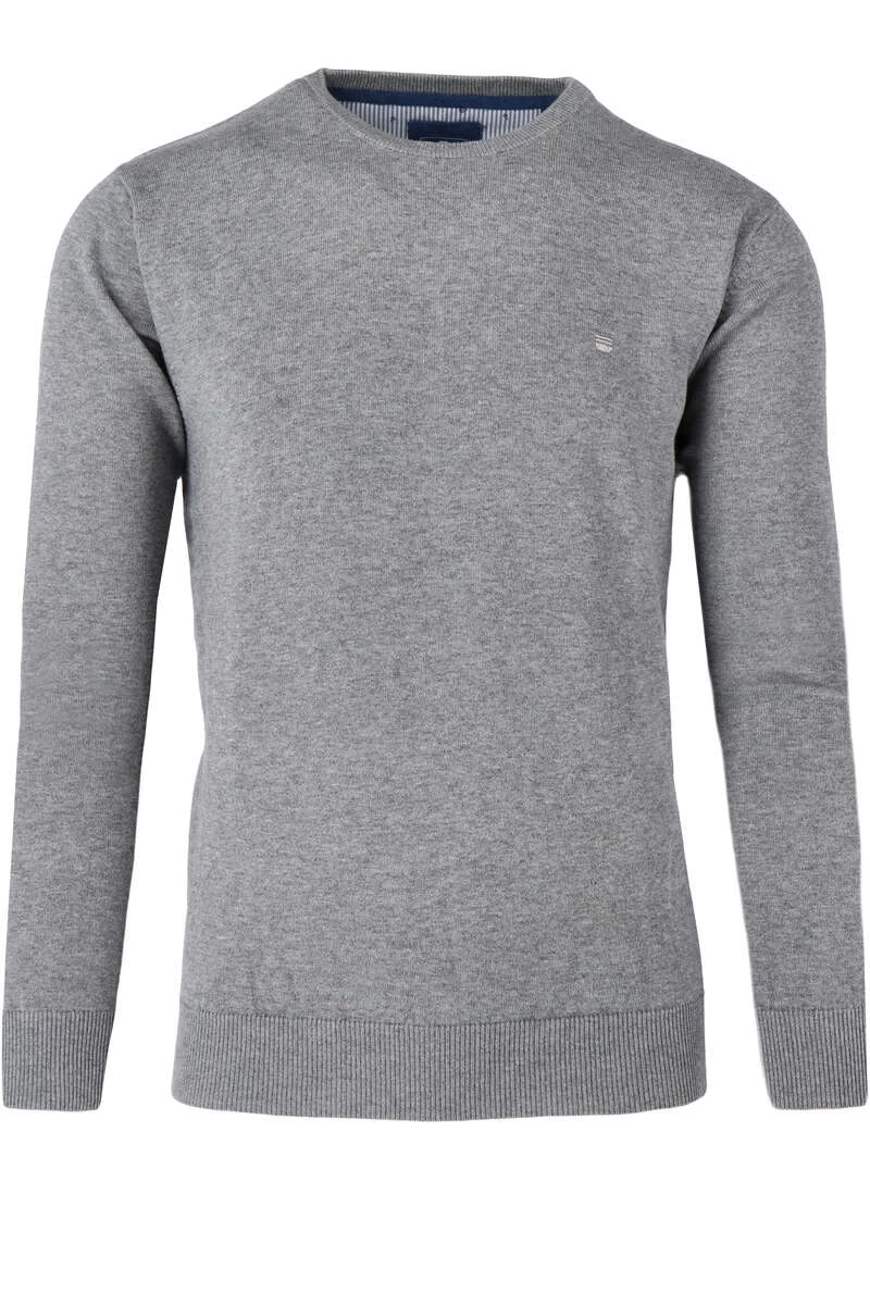 Redmond Casual Regular Fit Herren Pullover Rundhals Grau 1 Redmond Casual Regular Fit Herren Pullover Rundhals Grau