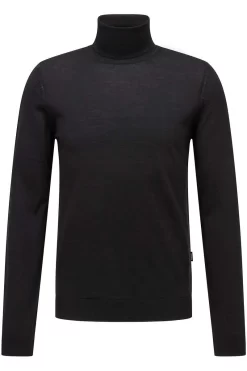 Hugo Boss BOSS Slim Fit Herren Rollkragenpullover Schwarz