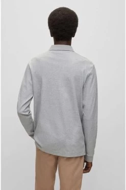 Hugo Boss BOSS Pado  Regular Fit Longsleeve Poloshirt Silber, Einfarbig -Ho ho ho, Mode in Grün. 50468392 041 4 800