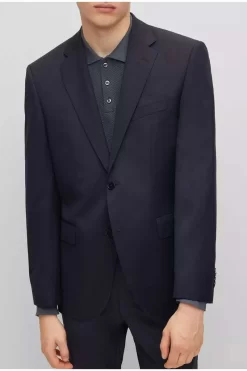 Hugo Boss BOSS Regular Fit Herren Sakko  Dunkelblau -Ho ho ho, Mode in Grün. 50469172 401 8 800