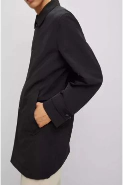 Hugo Boss BOSS Regular Fit Herren Mantel  Schwarz -Ho ho ho, Mode in Grün. 50471763 001 4 800