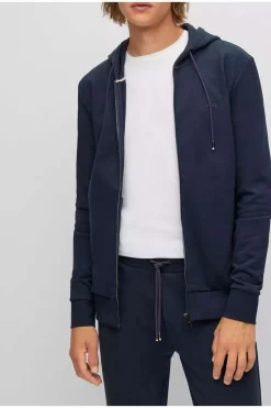 Hugo Boss BOSS Regular Fit Sweatjacke Mit Kapuze  Dunkelblau -Ho ho ho, Mode in Grün. 50471960 404 8 800