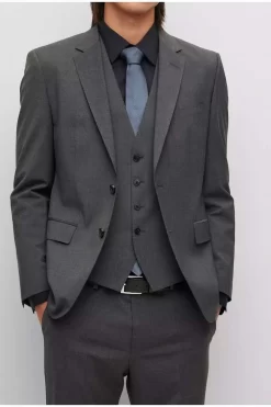 Hugo Boss BOSS Regular Fit Herren Sakko  Dunkelgrau -Ho ho ho, Mode in Grün. 50479998 028 8 800