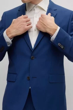 Hugo Boss BOSS Regular Fit Herren Sakko  Blau -Ho ho ho, Mode in Grün. 50479998 463 4 800